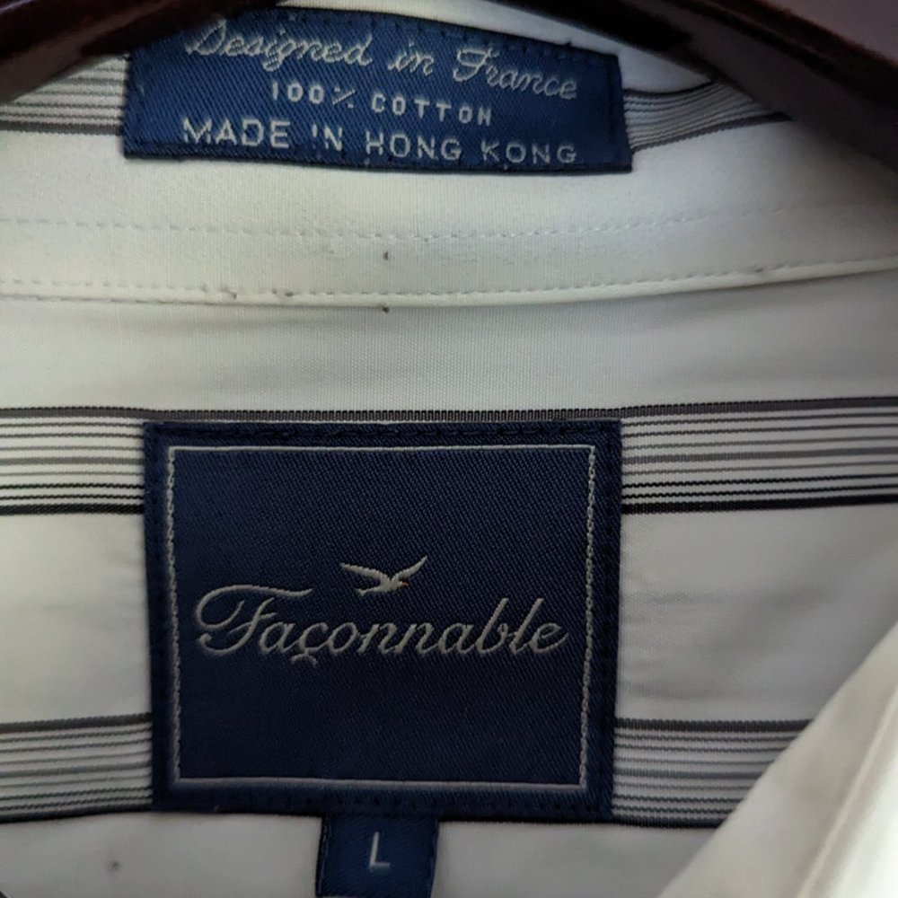 Men's Long Sleeve Dress Shirt - Faconnable - Picture 5 of 6
